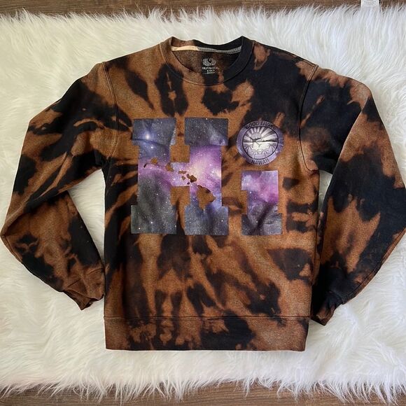 Good Living Hawaii Bleach Tie Dyed Crewneck Sweatshirt size Small - Picture 1 of 5